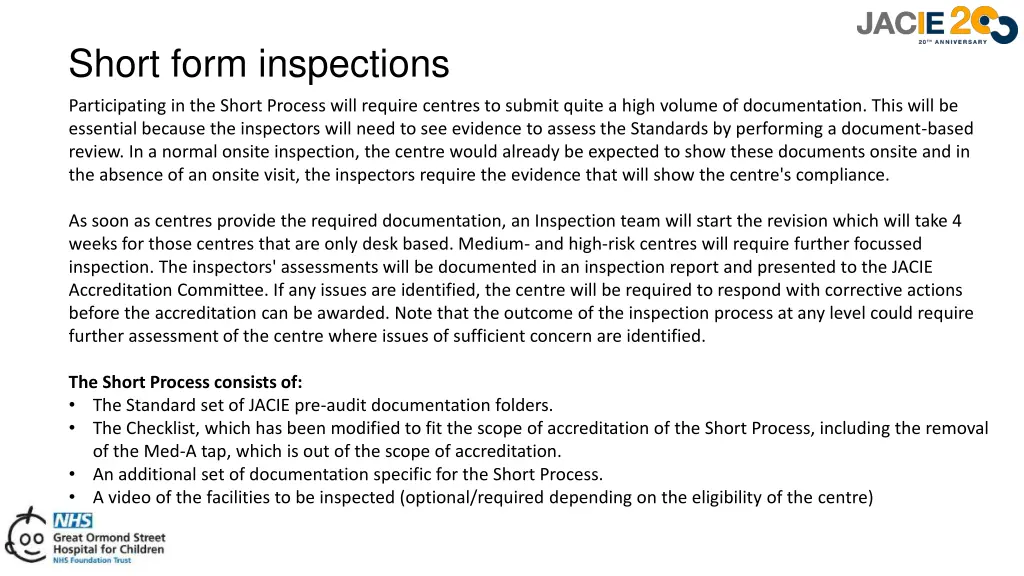 short form inspections