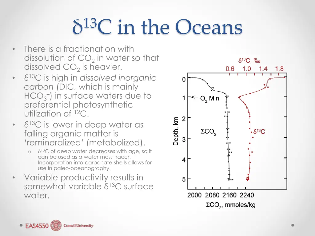 13 c in the oceans there is a fractionation with