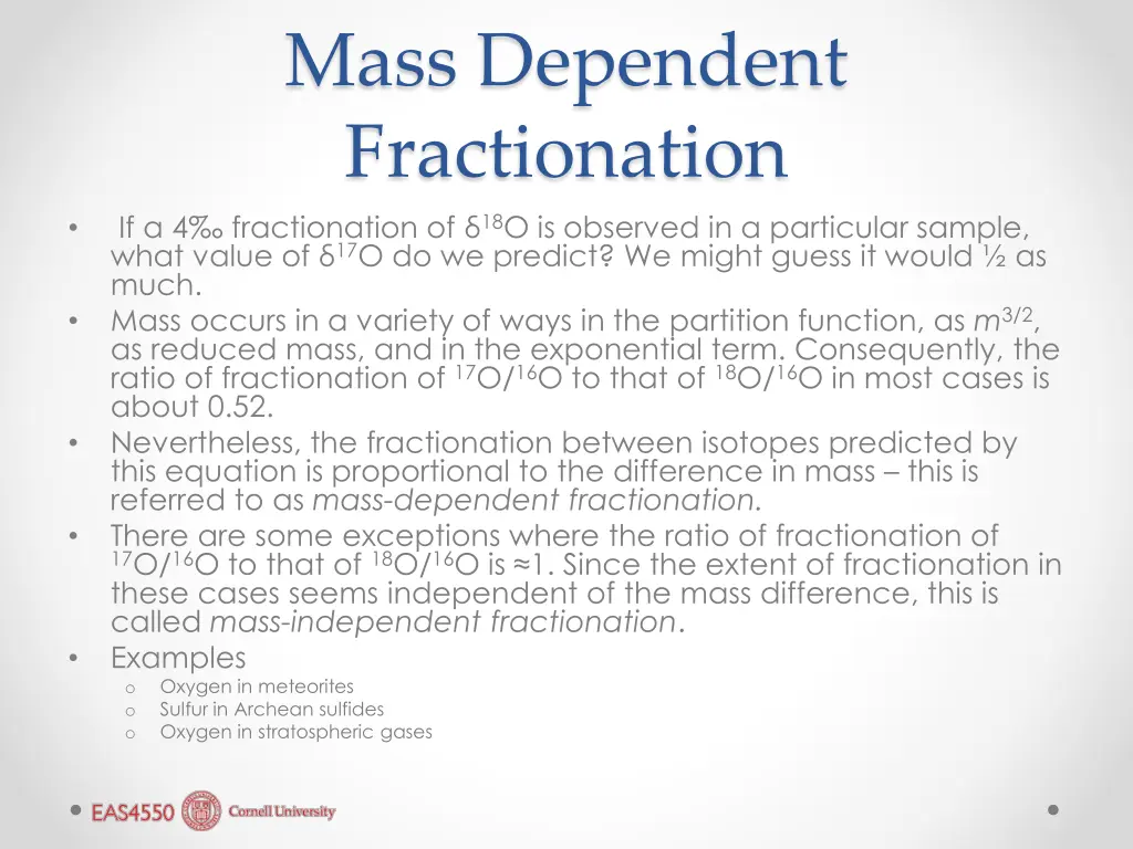 mass dependent fractionation if a 4 fractionation