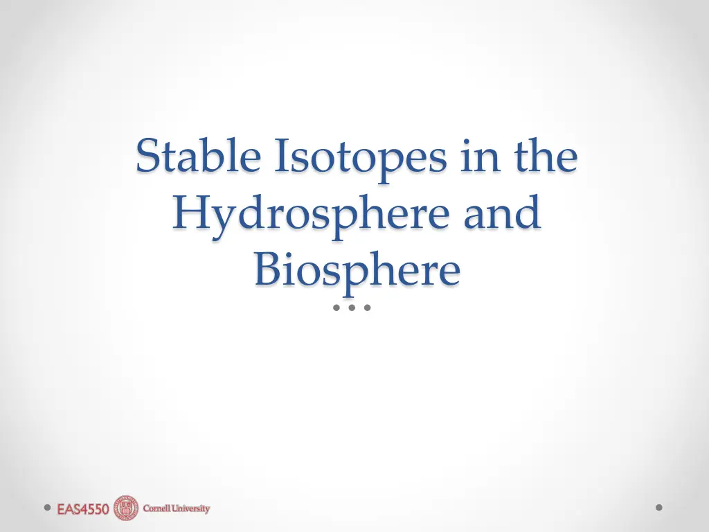 stable isotopes in the hydrosphere and biosphere
