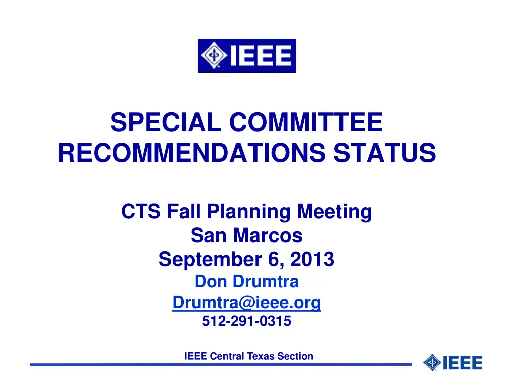 special committee recommendations status