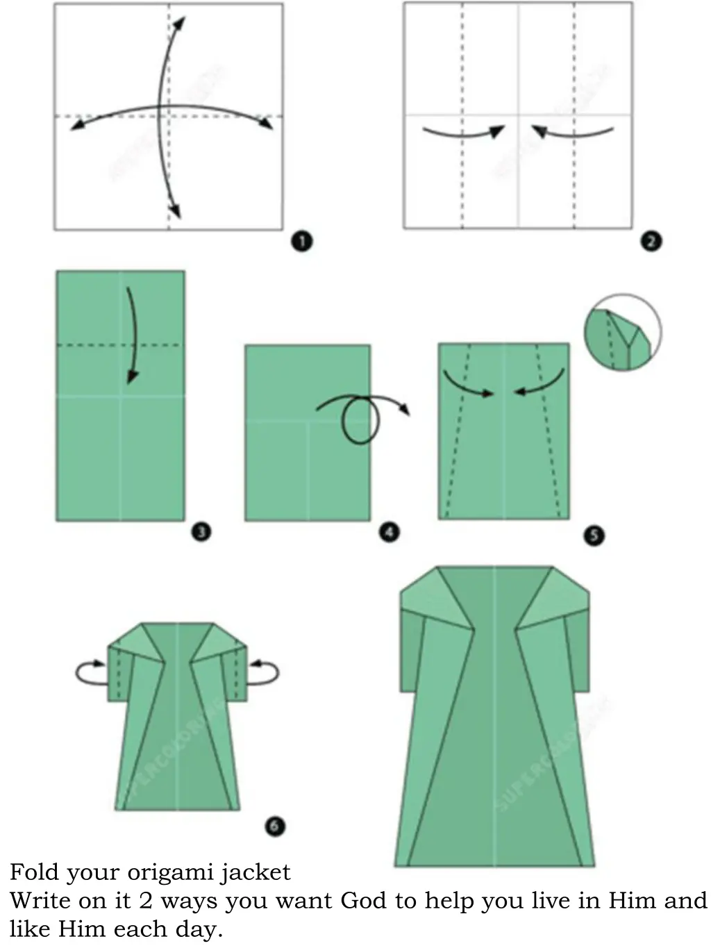fold your origami jacket write on it 2 ways