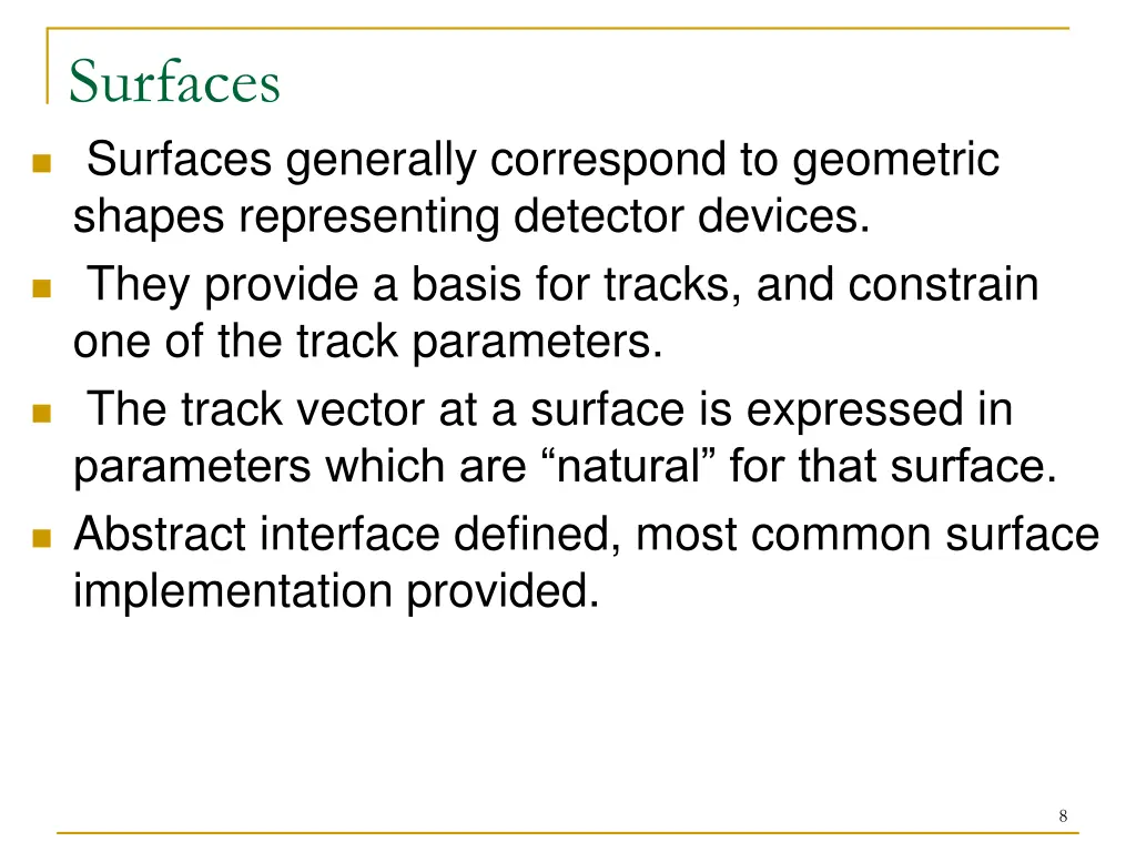 surfaces surfaces generally correspond