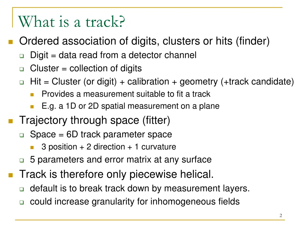 what is a track ordered association of digits