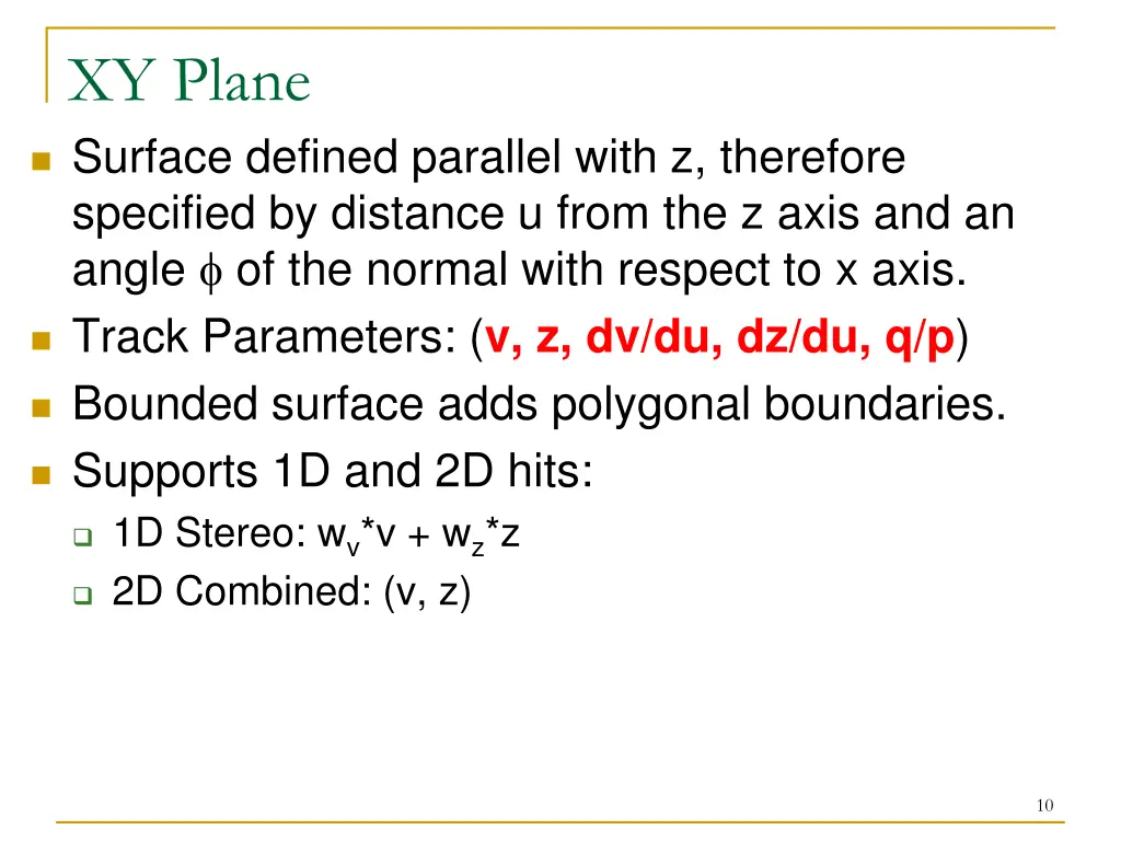 xy plane surface defined parallel with