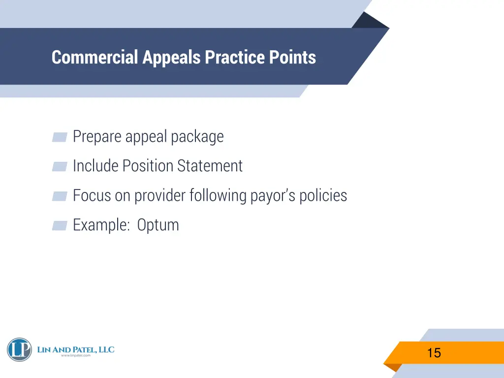 commercial appeals practice points