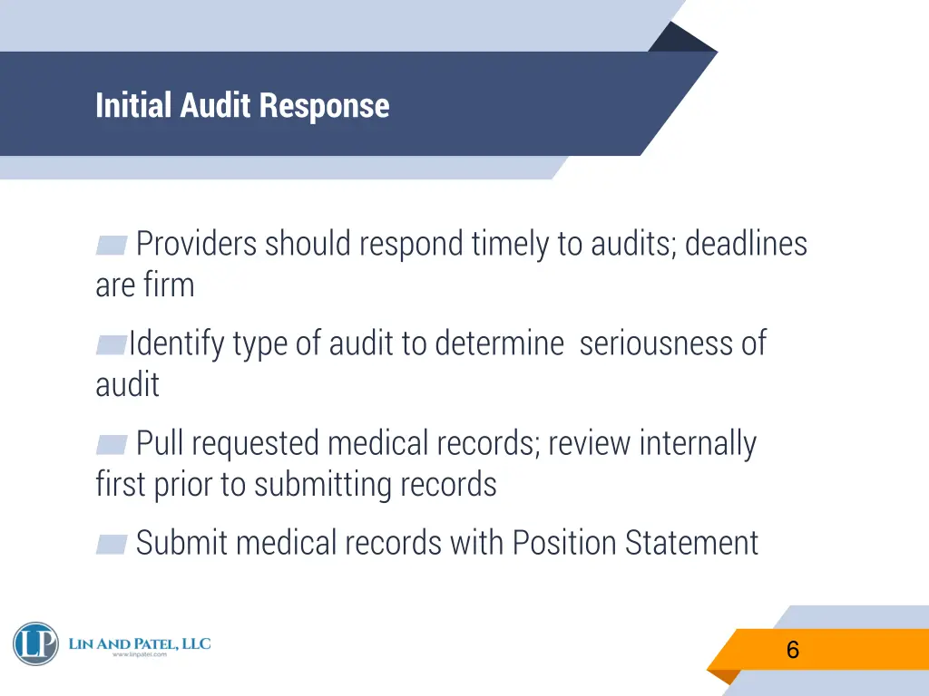 initial audit response