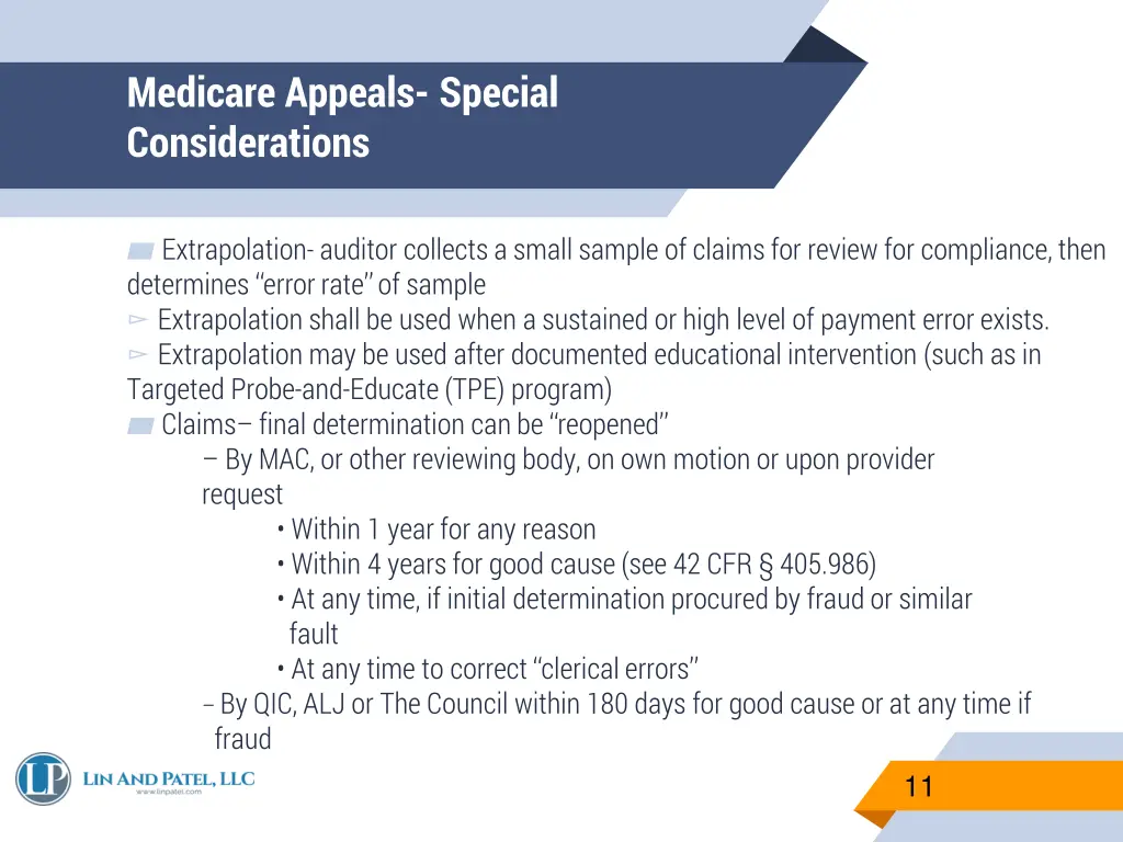 medicare appeals special considerations