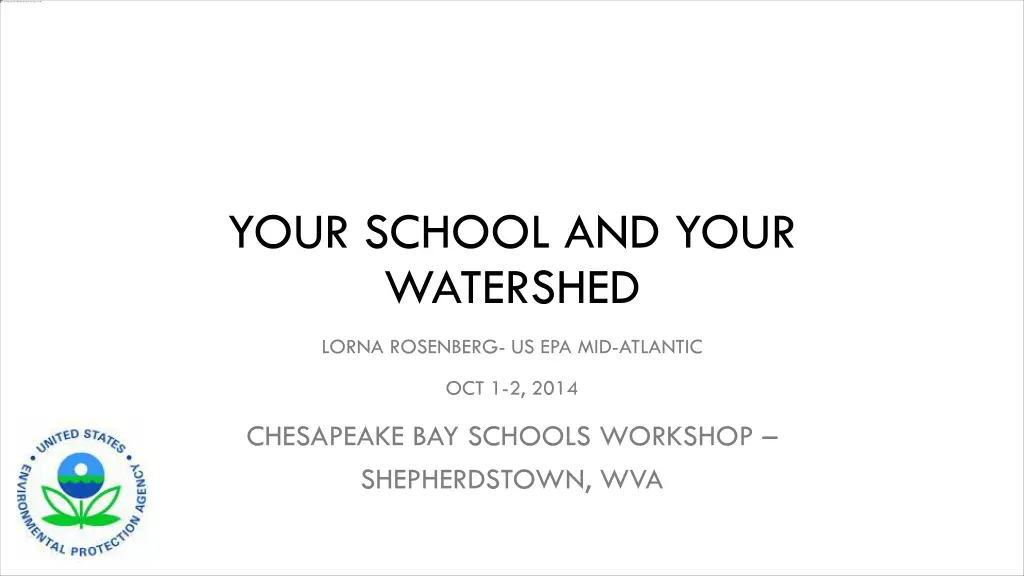 your school and your watershed