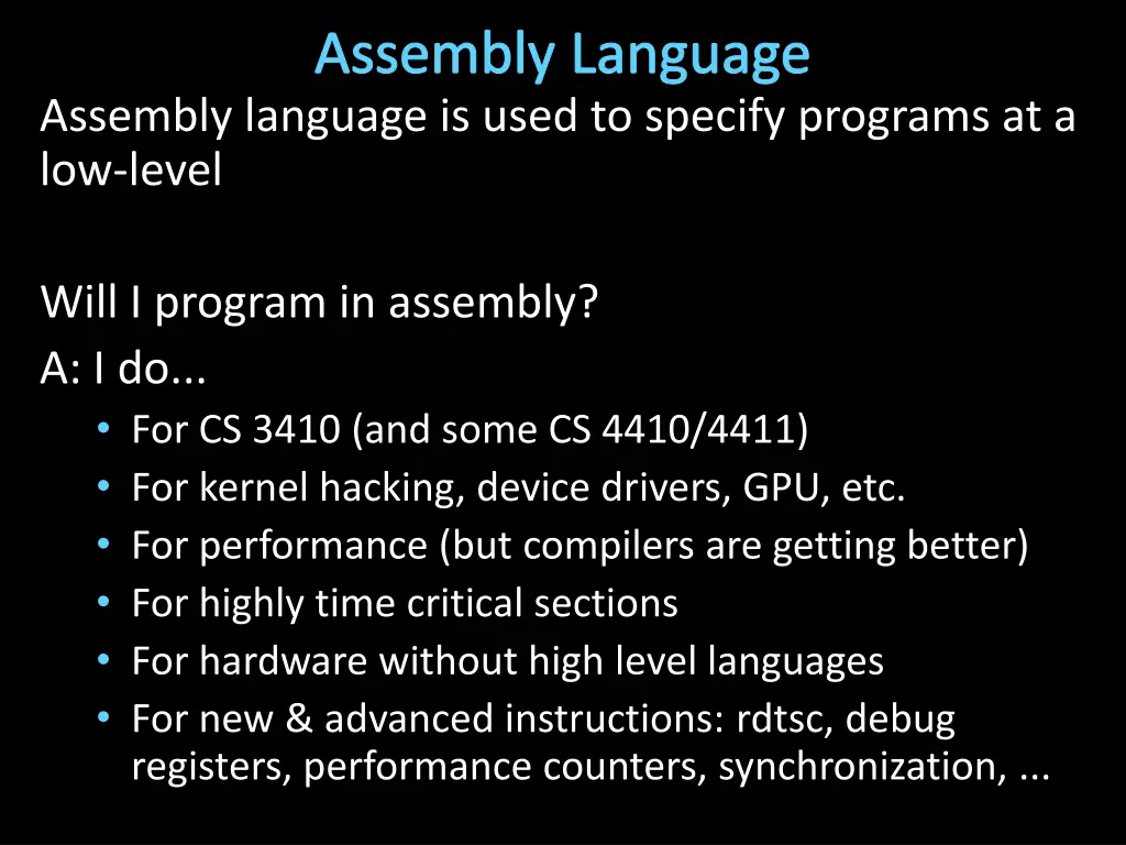 assembly language