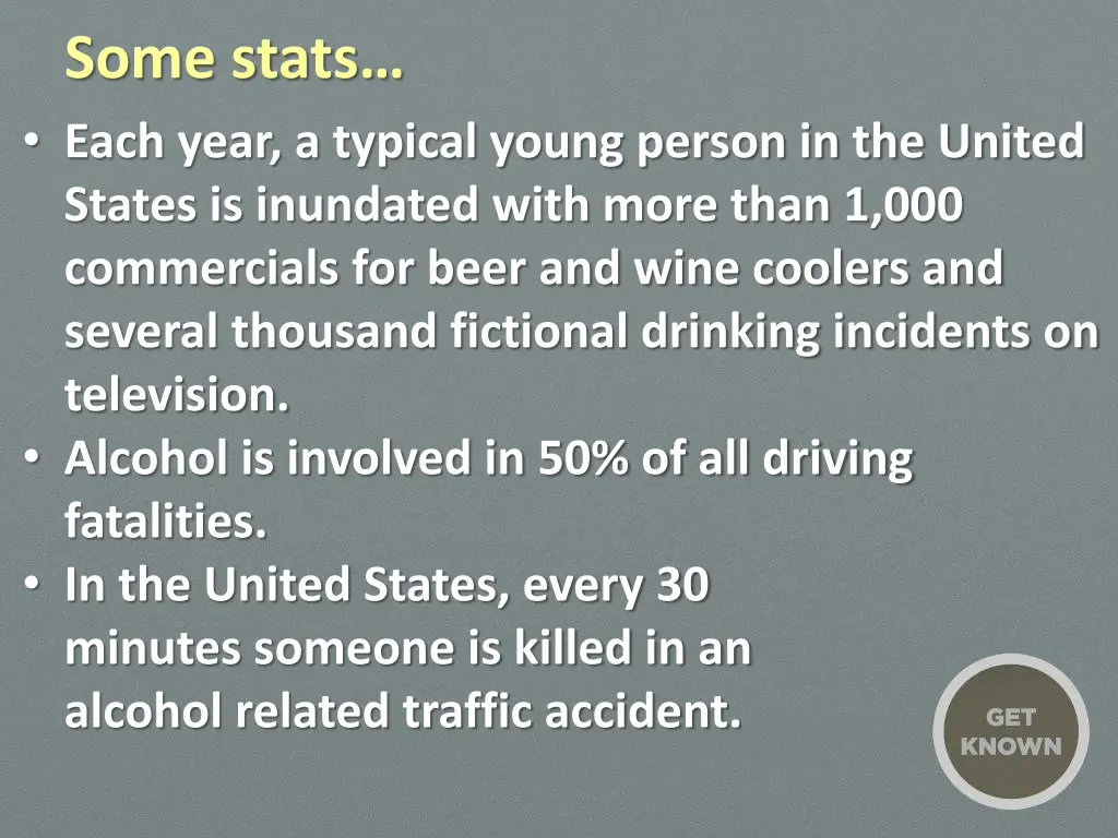 some stats each year a typical young person