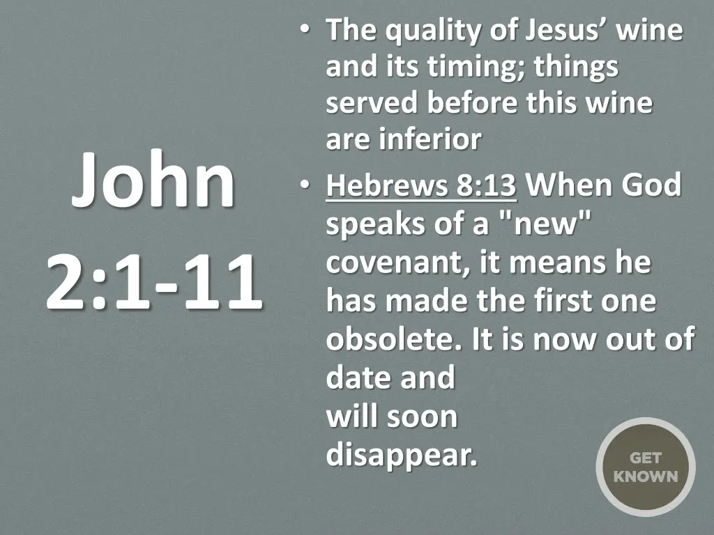 the quality of jesus wine and its timing things