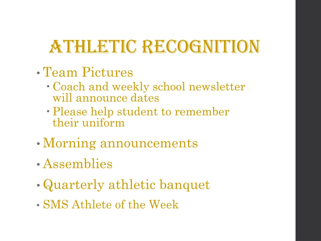 athletic recognition
