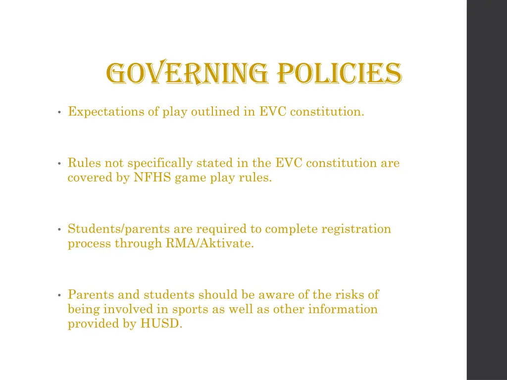 governing policies