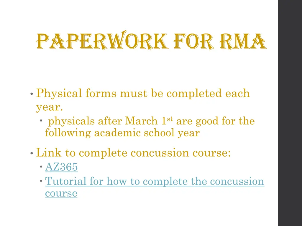 paperwork for rma