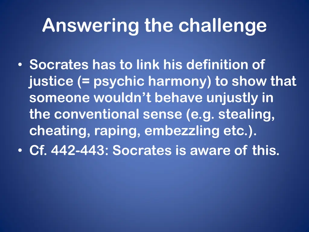 answering the challenge 1