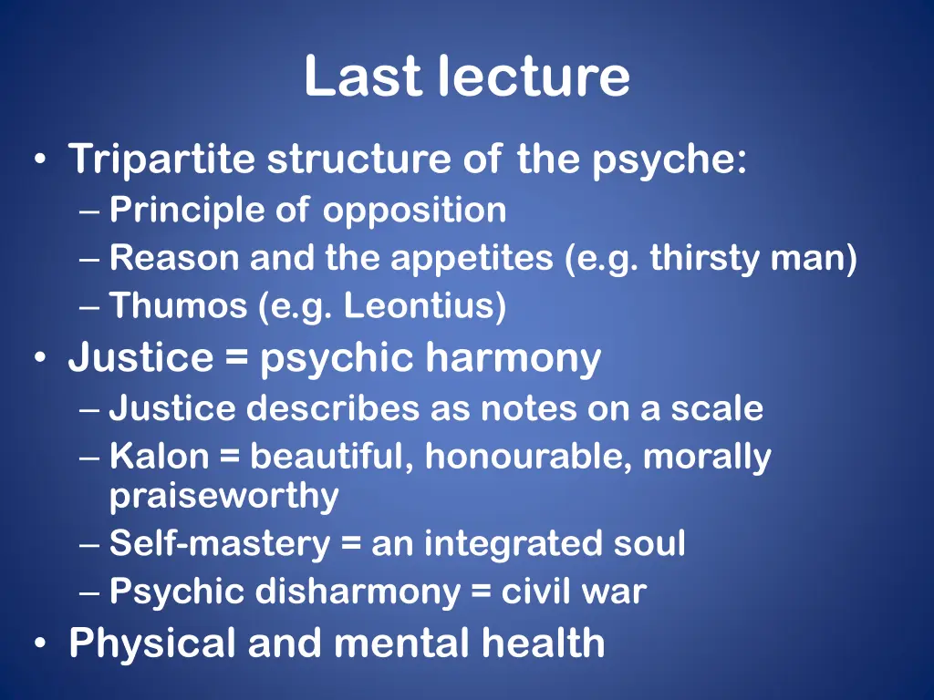 last lecture