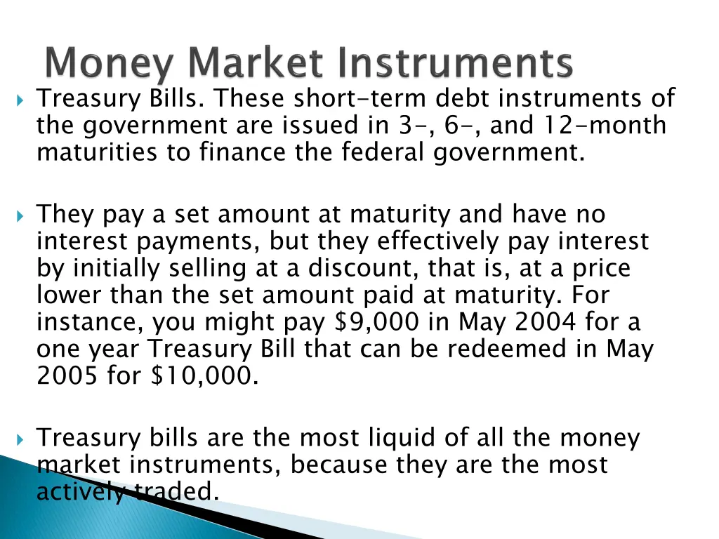 treasury bills these short term debt instruments
