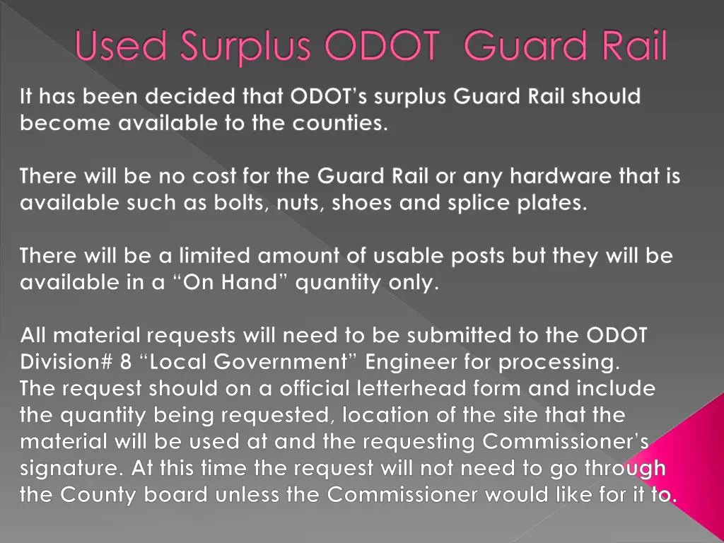 used surplus odot guard rail 2