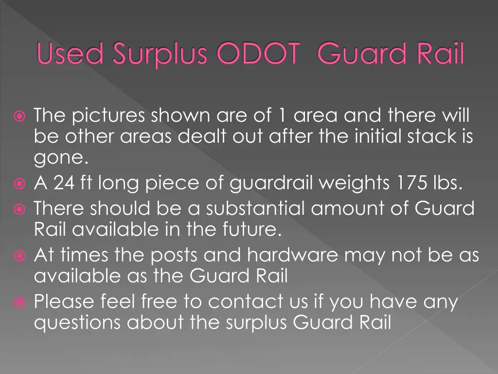used surplus odot guard rail 4