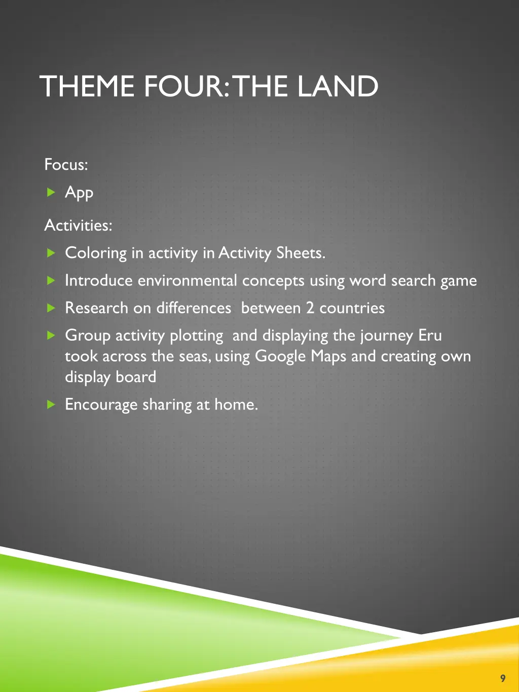 theme four the land