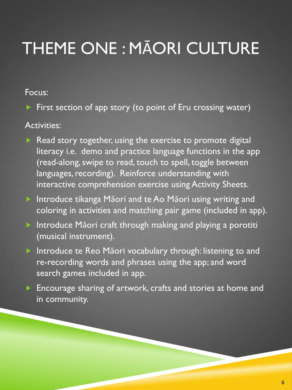 theme one m ori culture