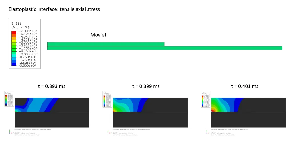 elastoplastic interface tensile axial stress