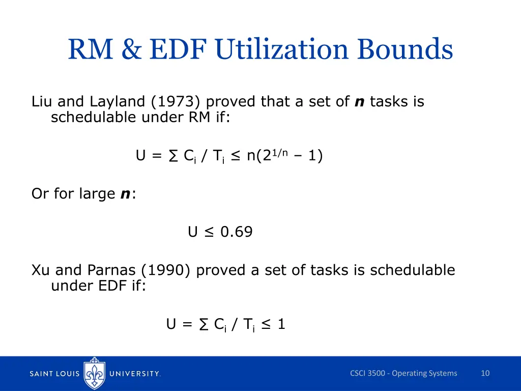 rm edf utilization bounds