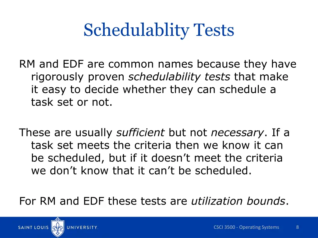 schedulablity tests