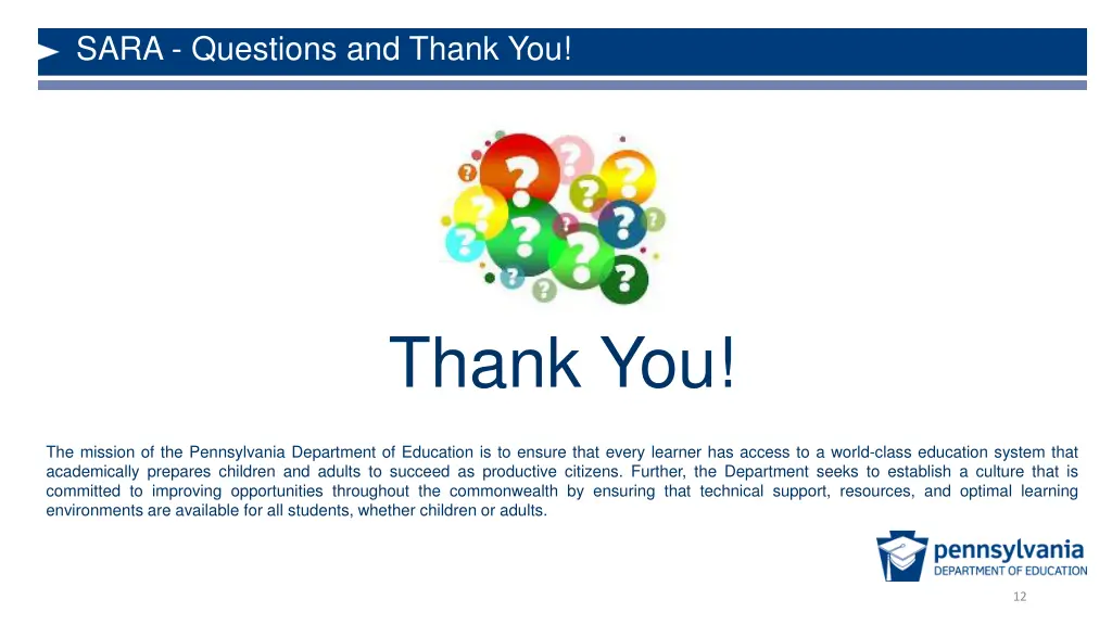 sara questions and thank you
