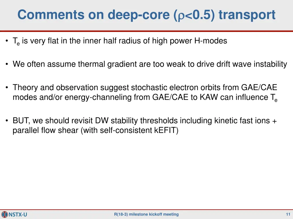 comments on deep core 0 5 transport