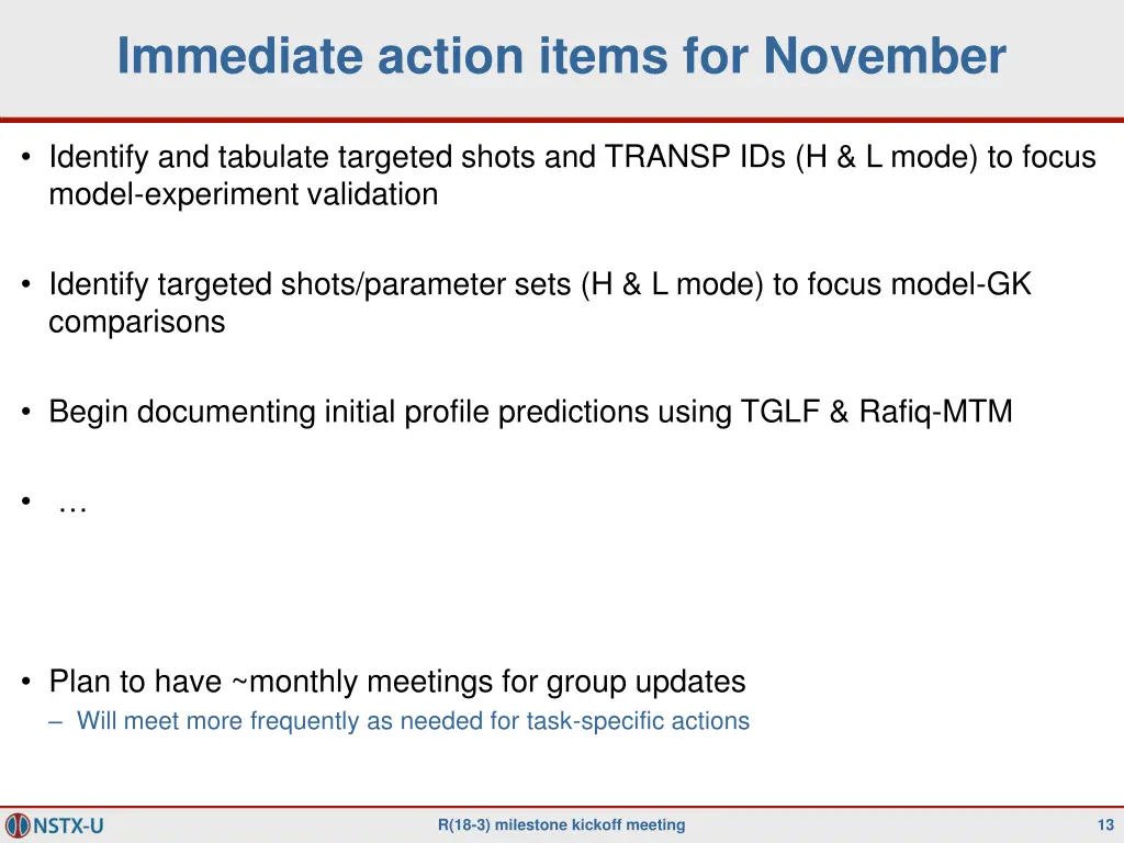 immediate action items for november