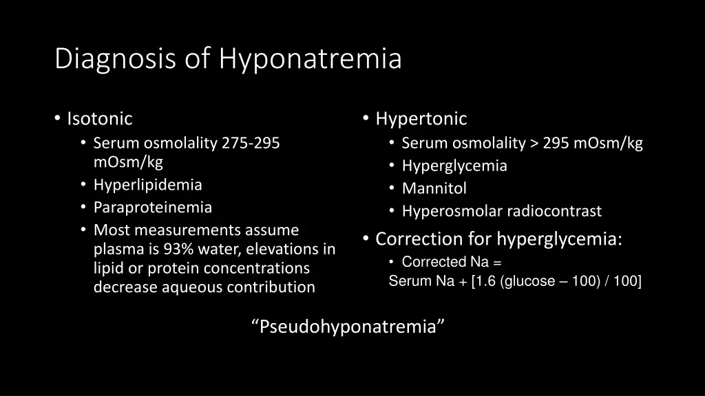 diagnosis of hyponatremia 1