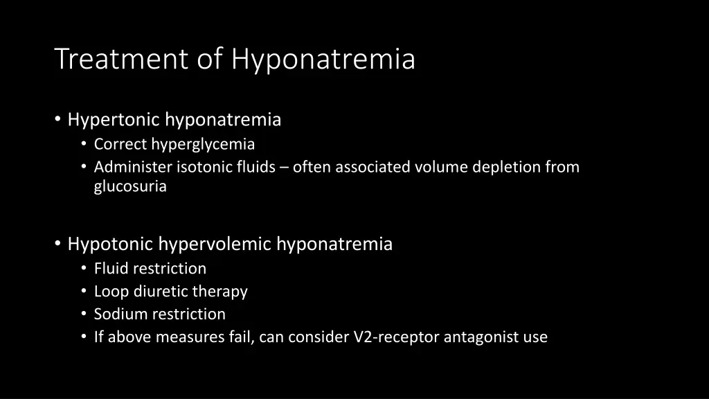 treatment of hyponatremia