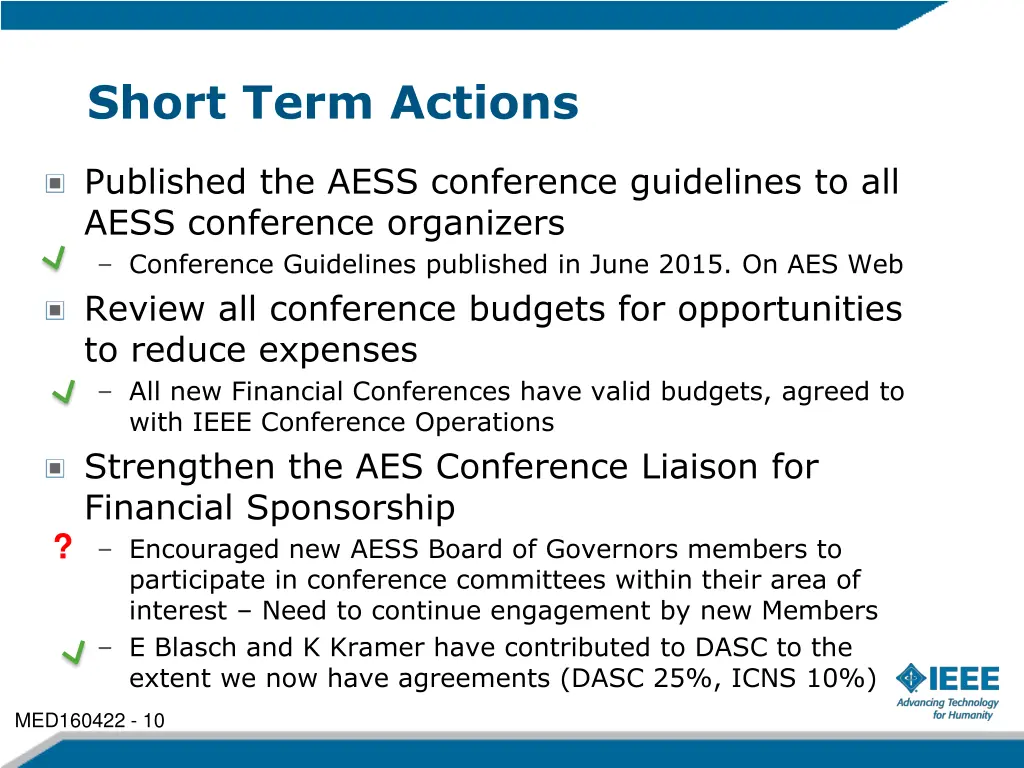 short term actions