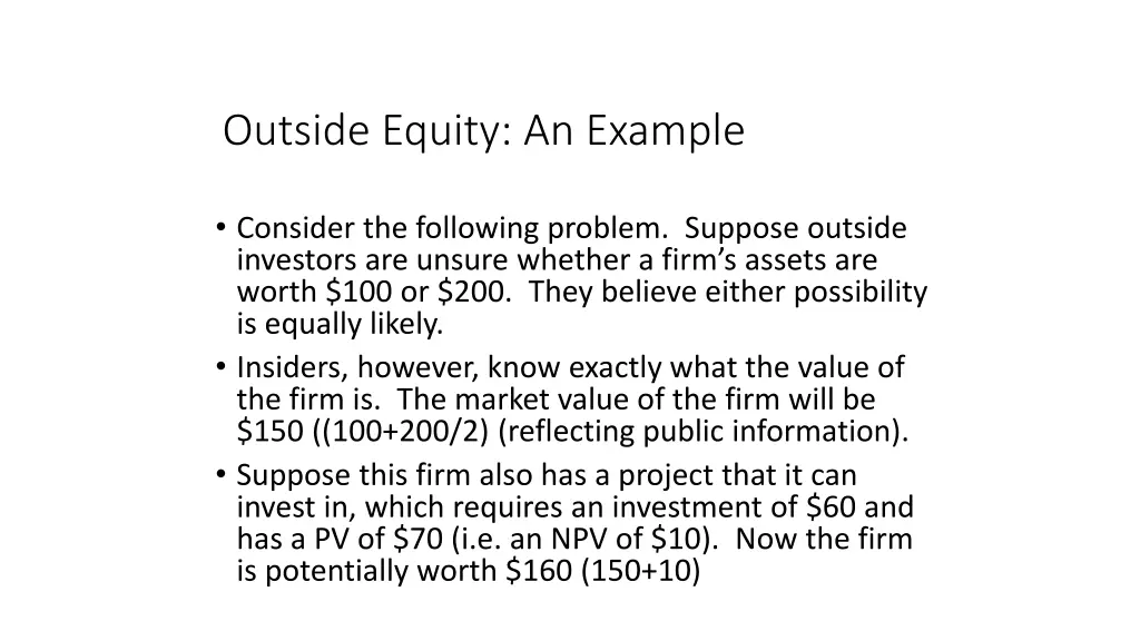 outside equity an example
