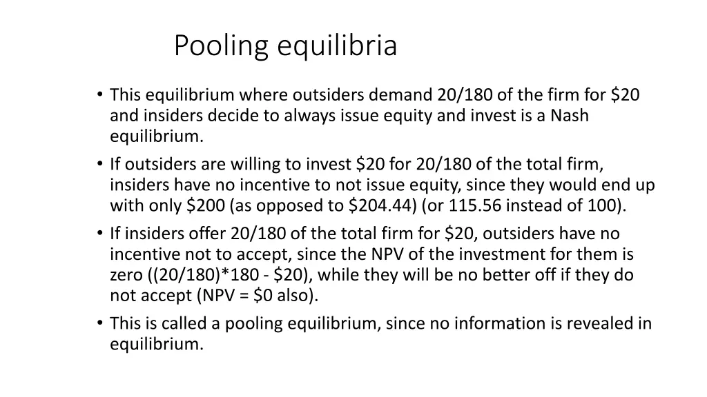 pooling equilibria 1