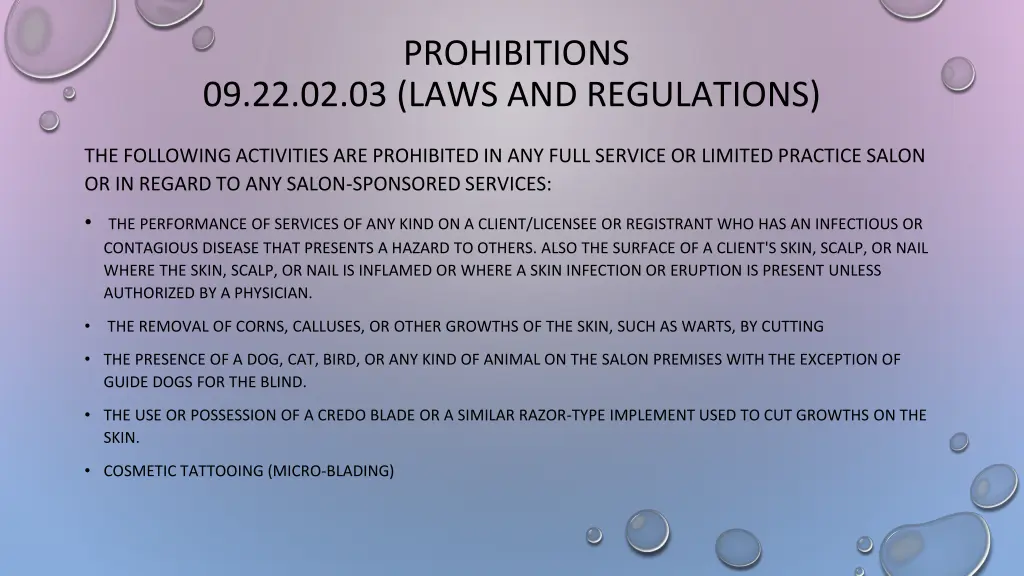 prohibitions