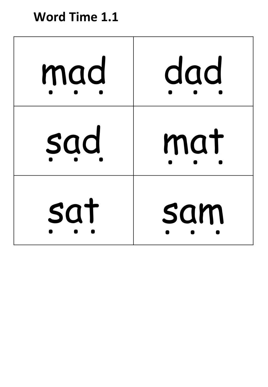 word time 1 1