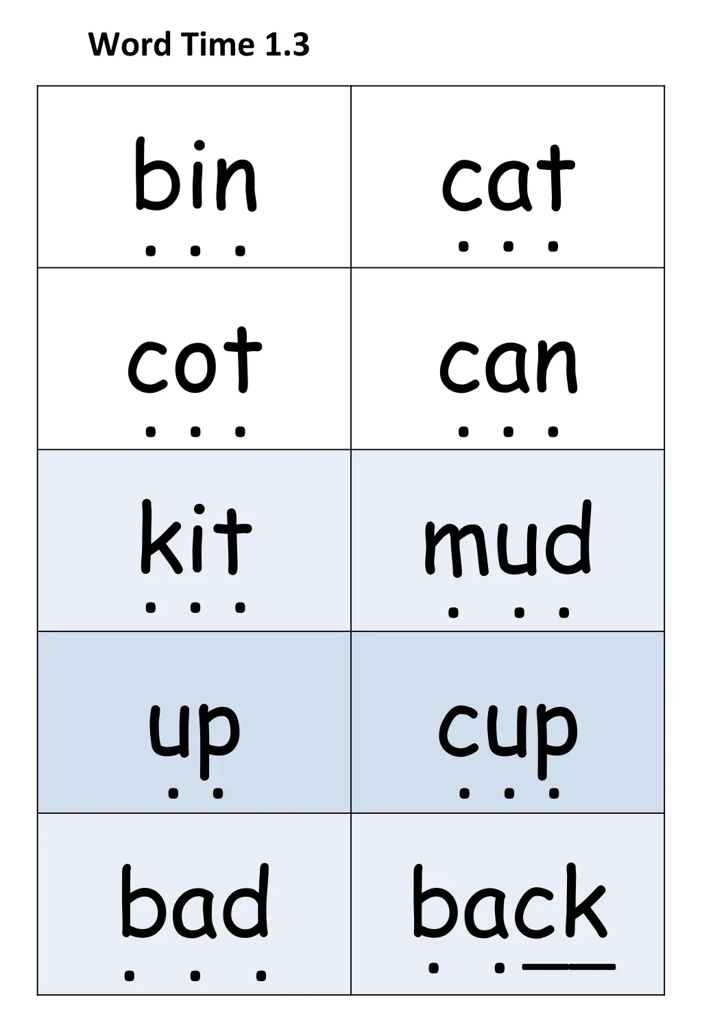word time 1 3