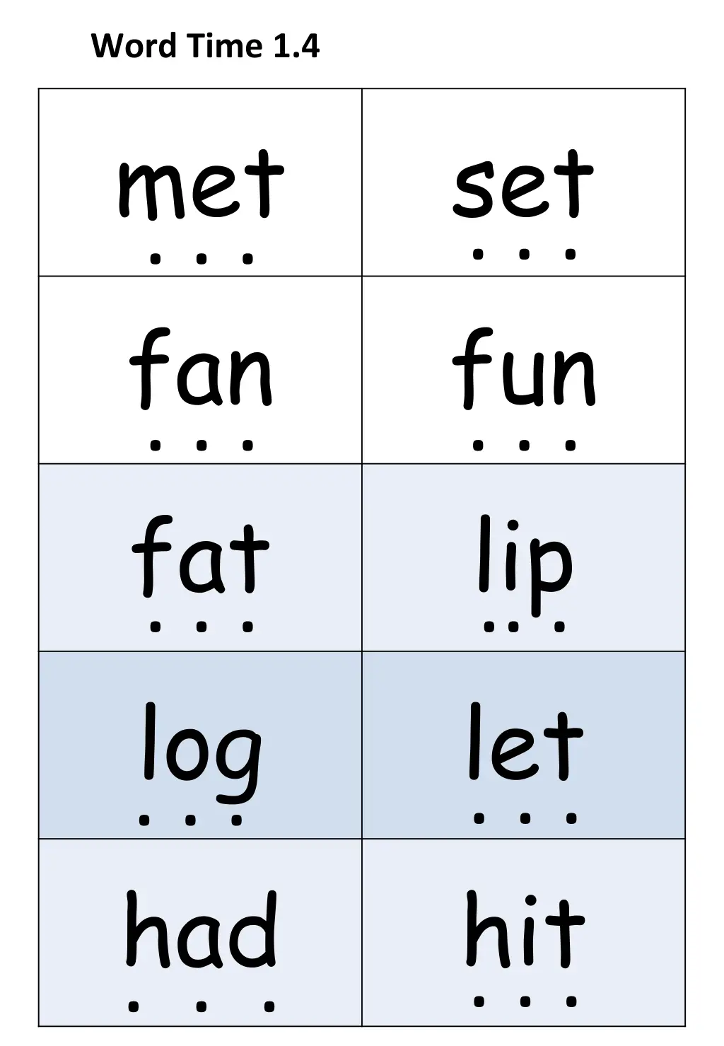 word time 1 4