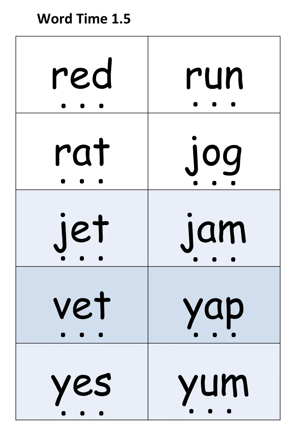 word time 1 5