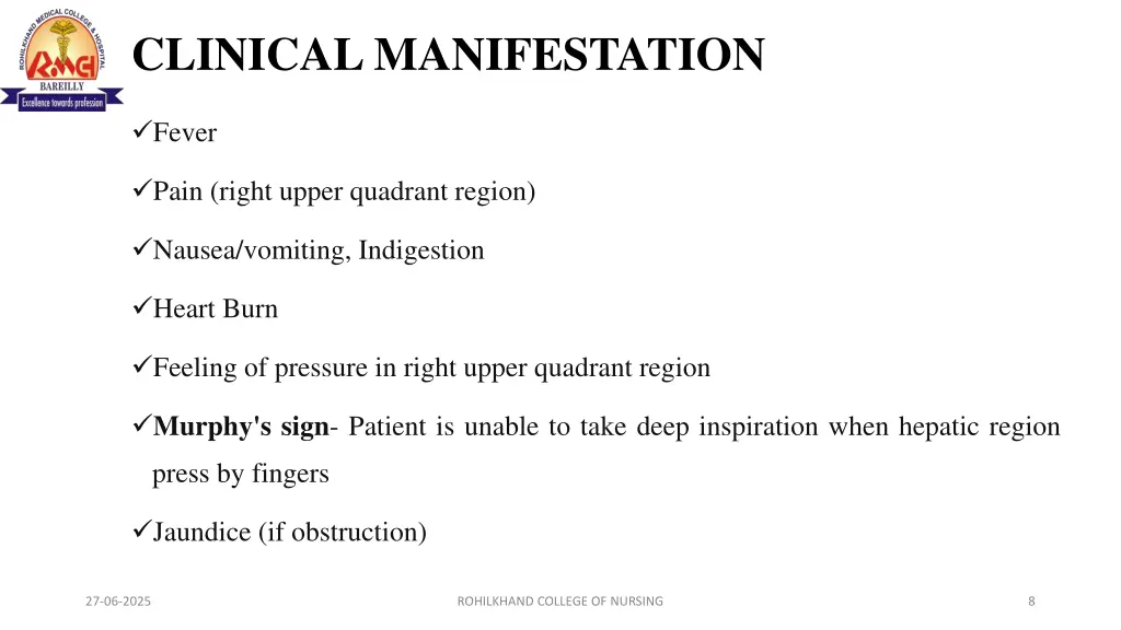 clinical manifestation
