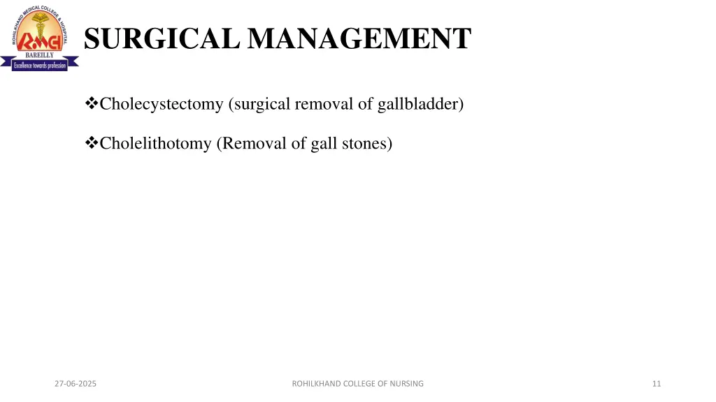 surgical management