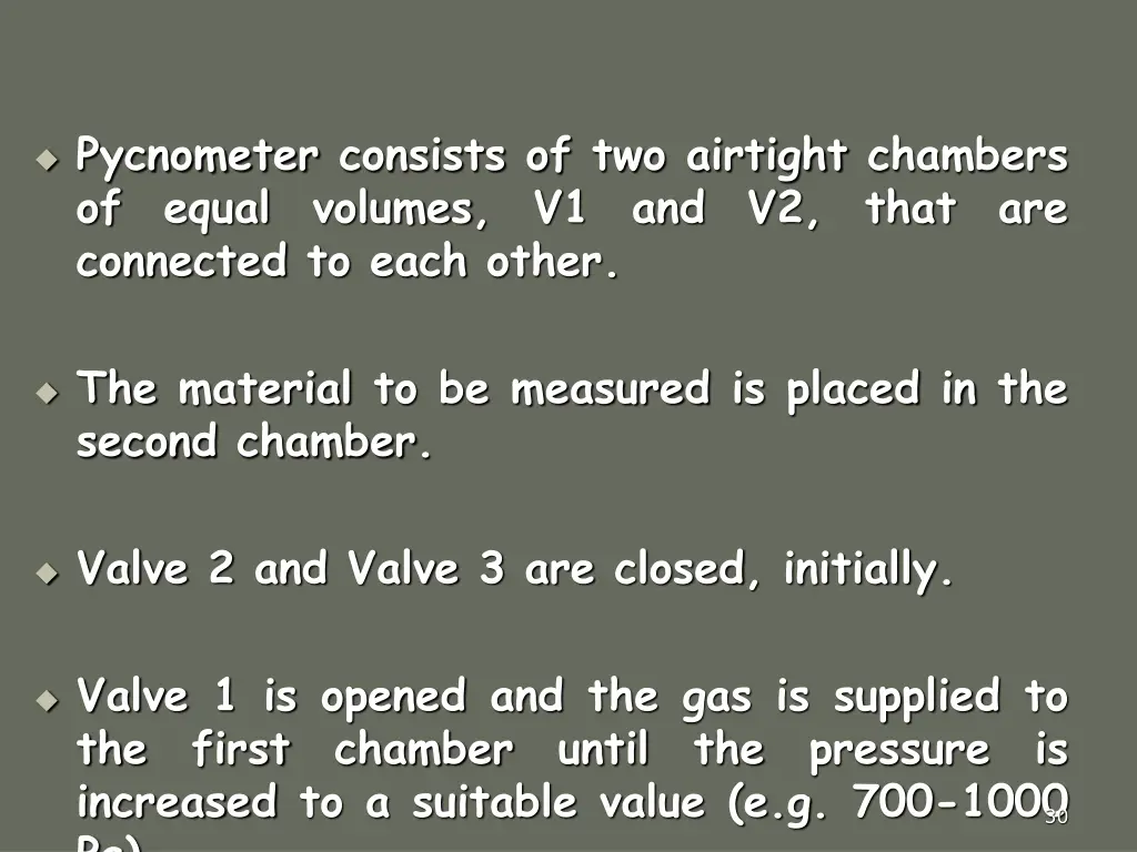 pycnometer consists of two airtight chambers
