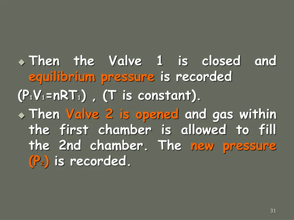 then equilibrium pressure is recorded