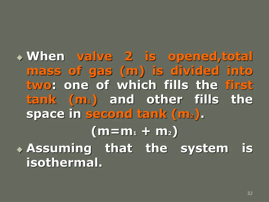 when mass of gas m is divided into