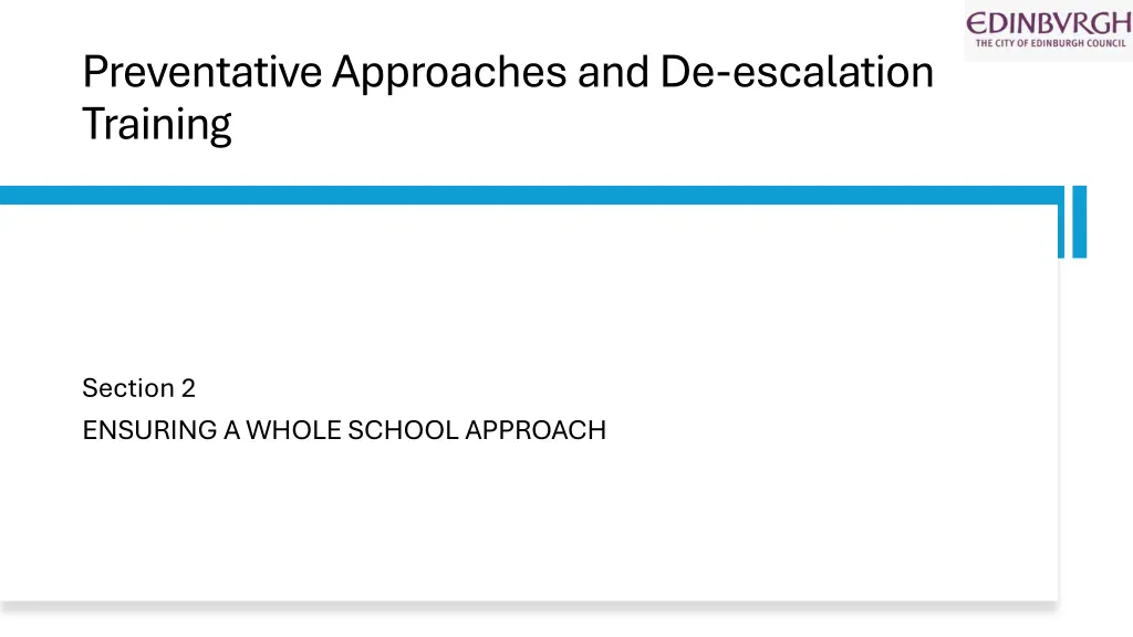 preventative approaches and de escalation training 1