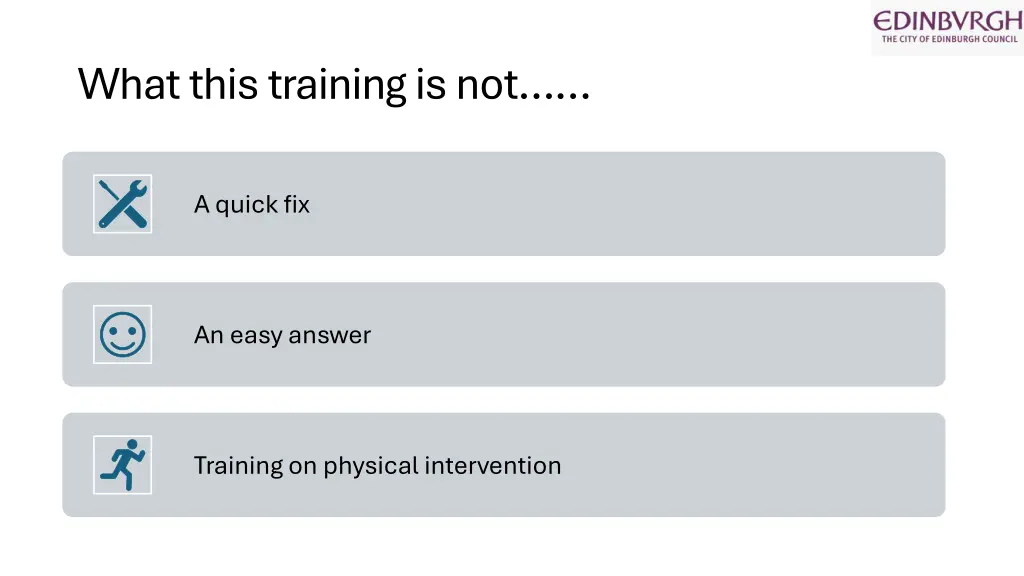 what this training is not