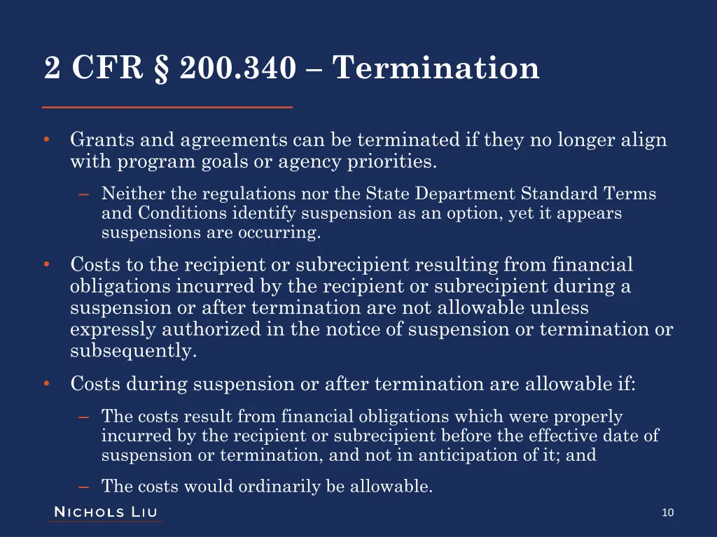 2 cfr 200 340 termination
